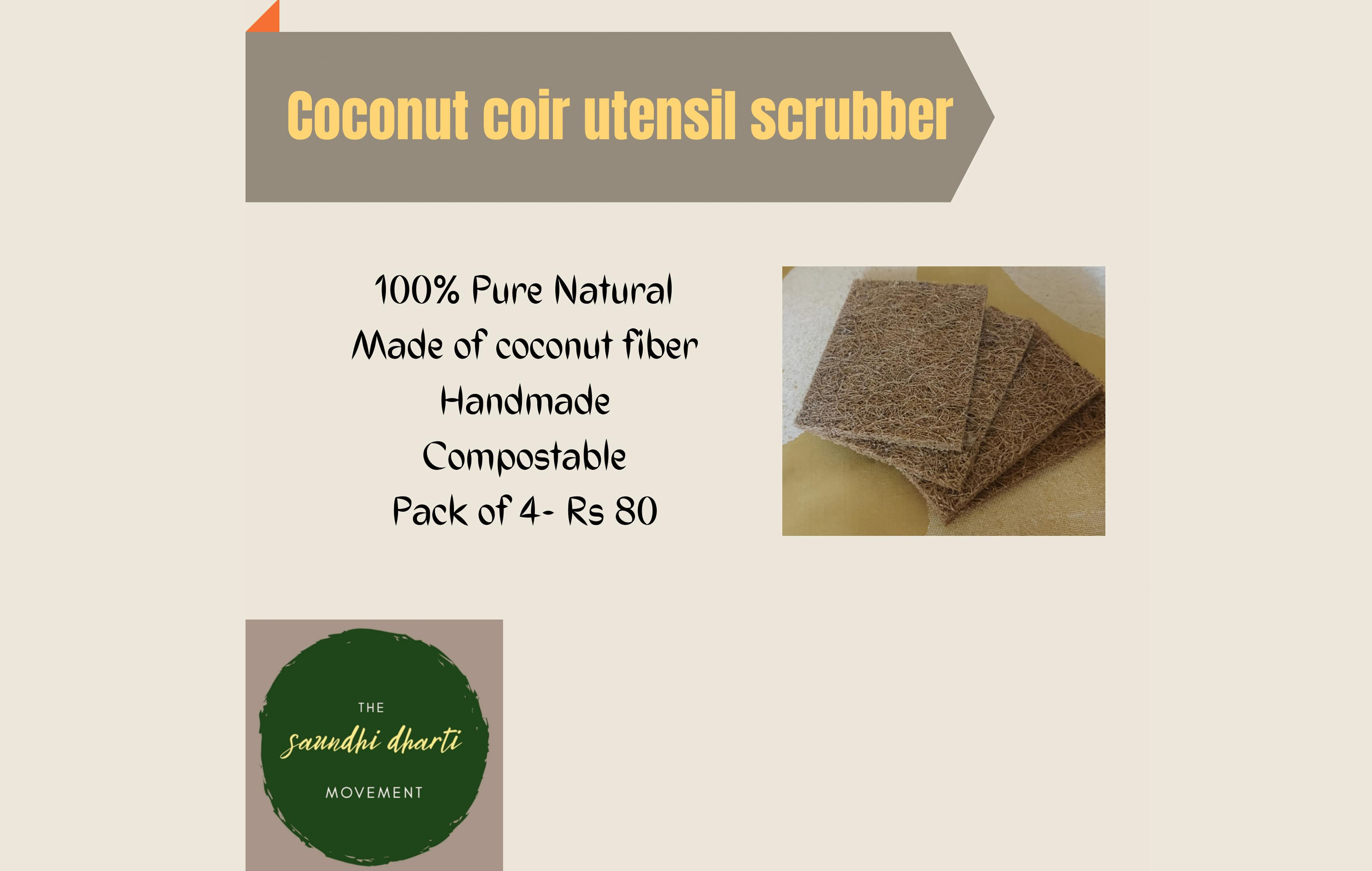 Coconut Coir Utensil Scrubber, 9205369196